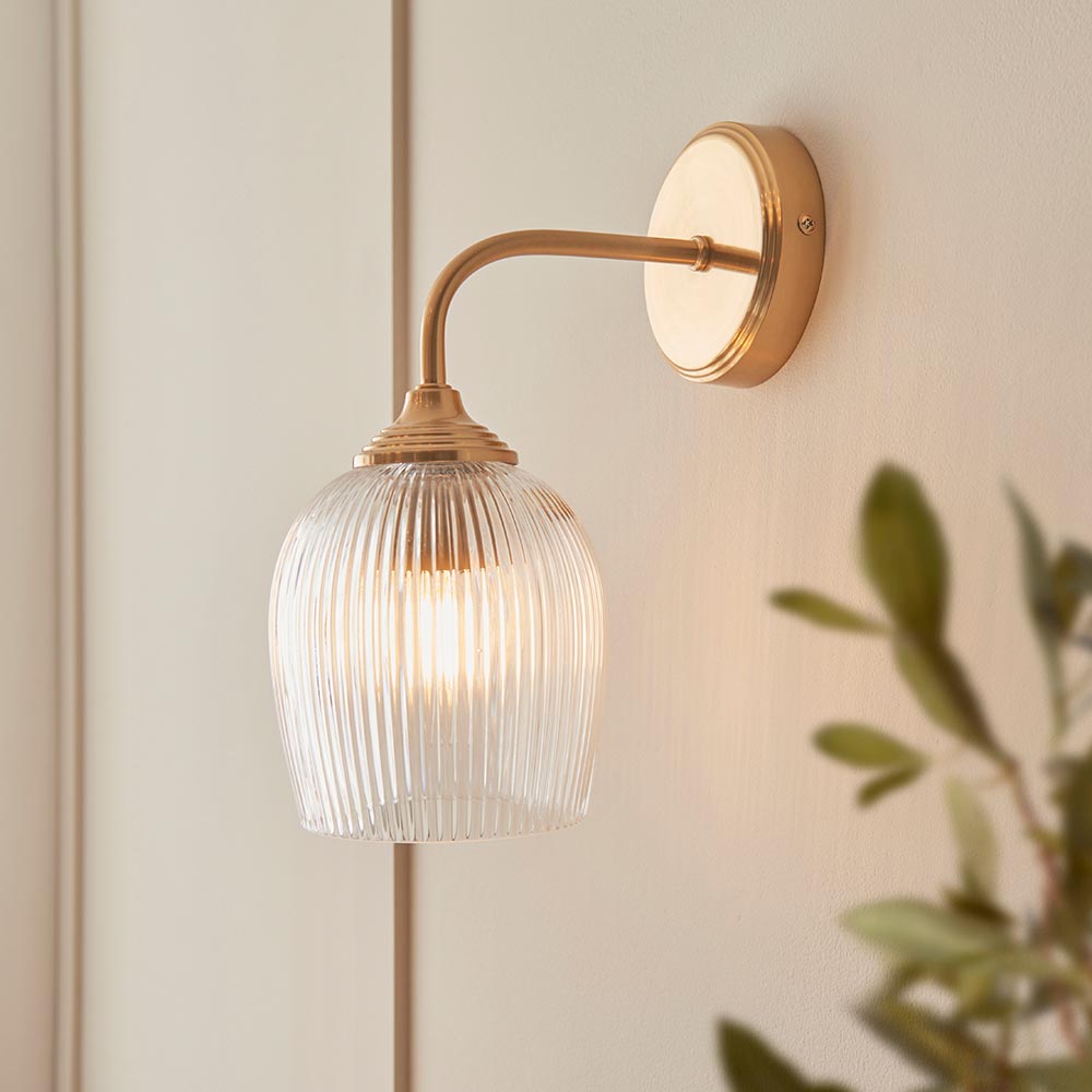 Ashcroft Wall Light - Clear/ Ribbed Glass Finishes