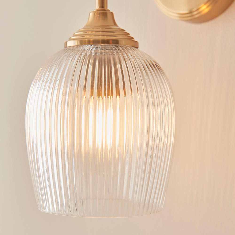 Ashcroft Wall Light - Clear/ Ribbed Glass Finishes