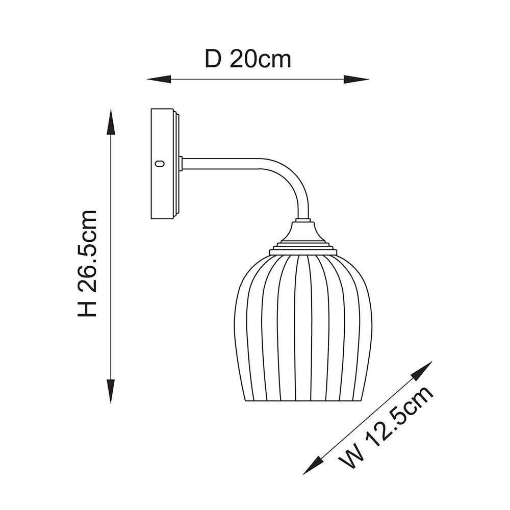Ashcroft Wall Light - Clear/ Ribbed Glass Finishes