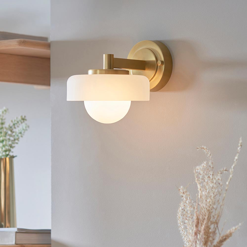 Boss Wall Light - Brass & Opal