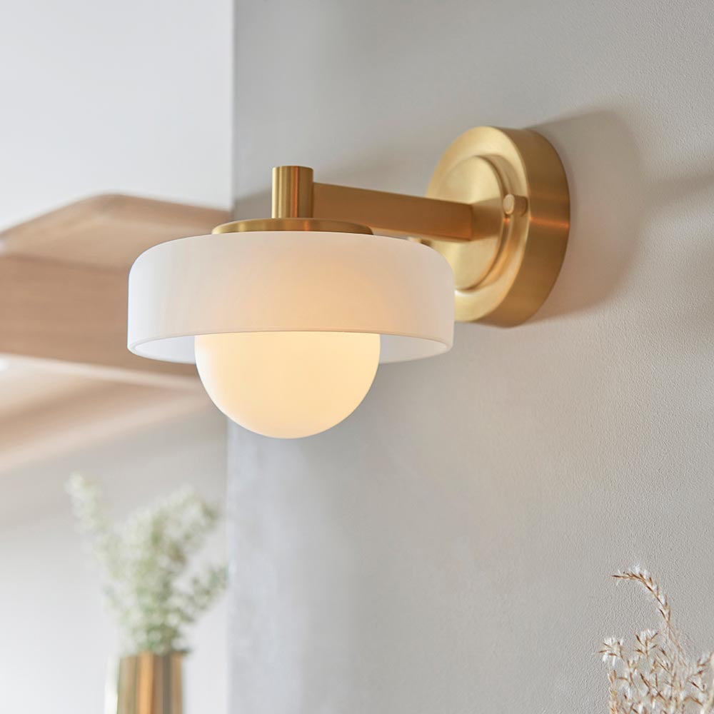 Boss Wall Light - Brass & Opal