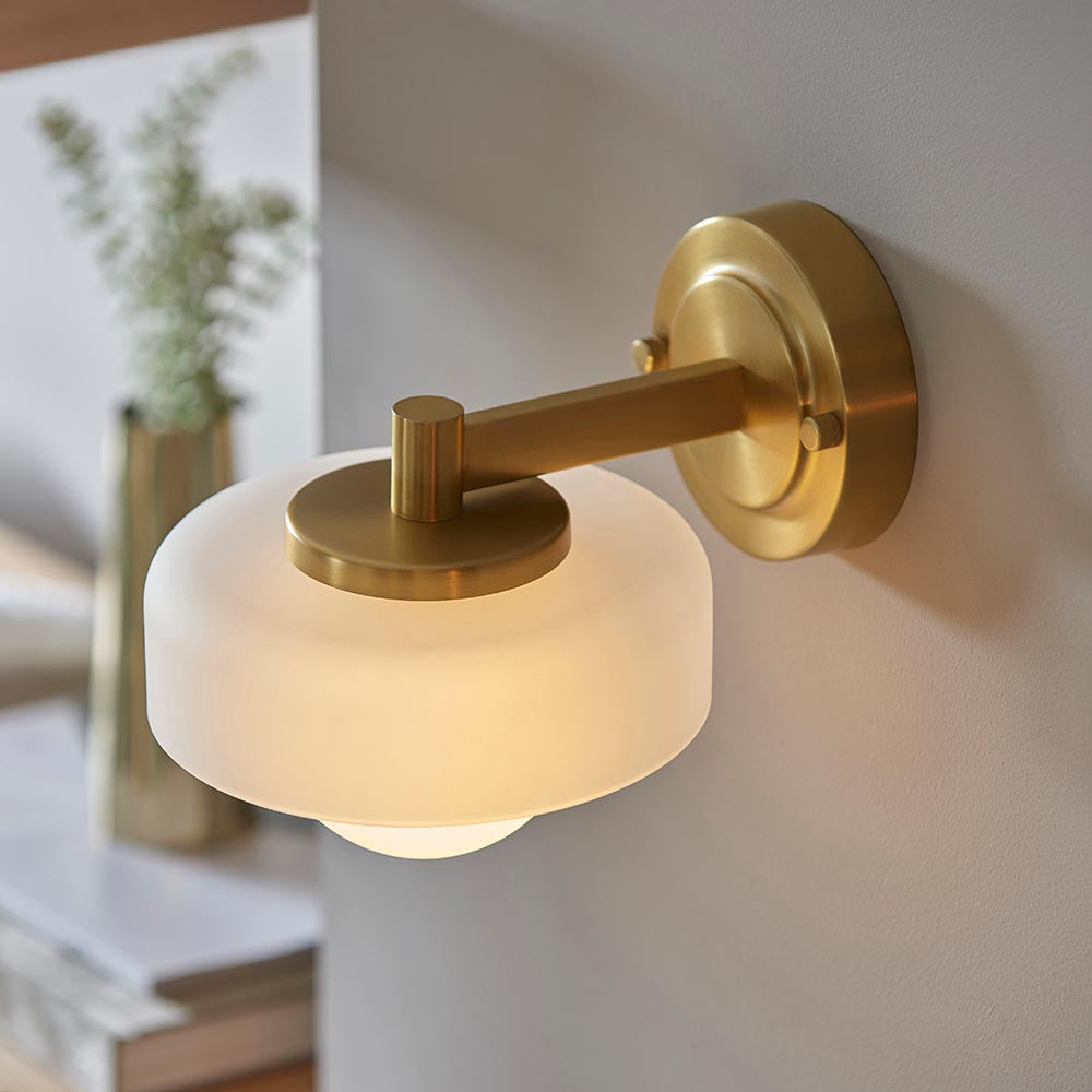 Boss Wall Light - Brass & Opal