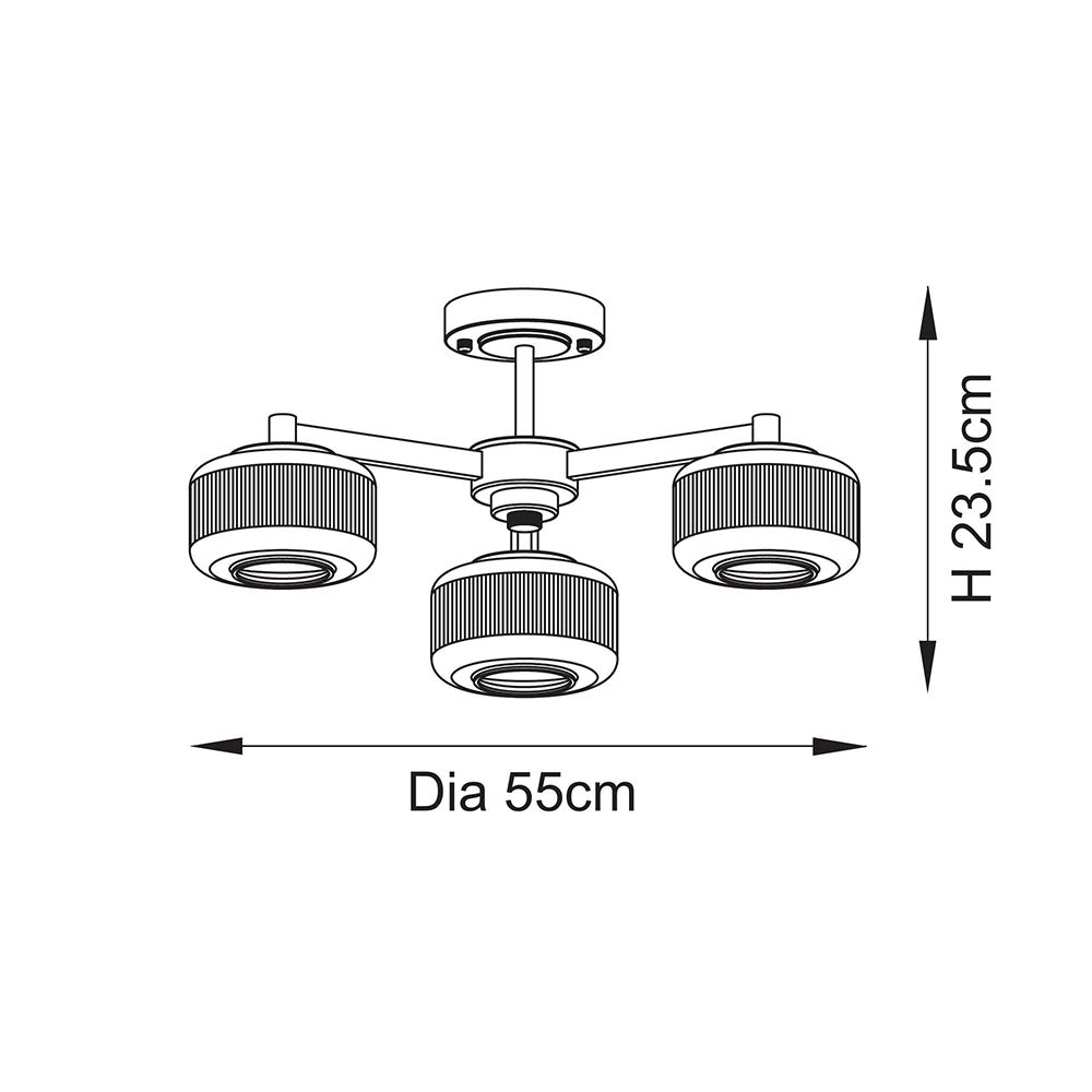 Stamford 3lt Semi Flush Ceiling Light
