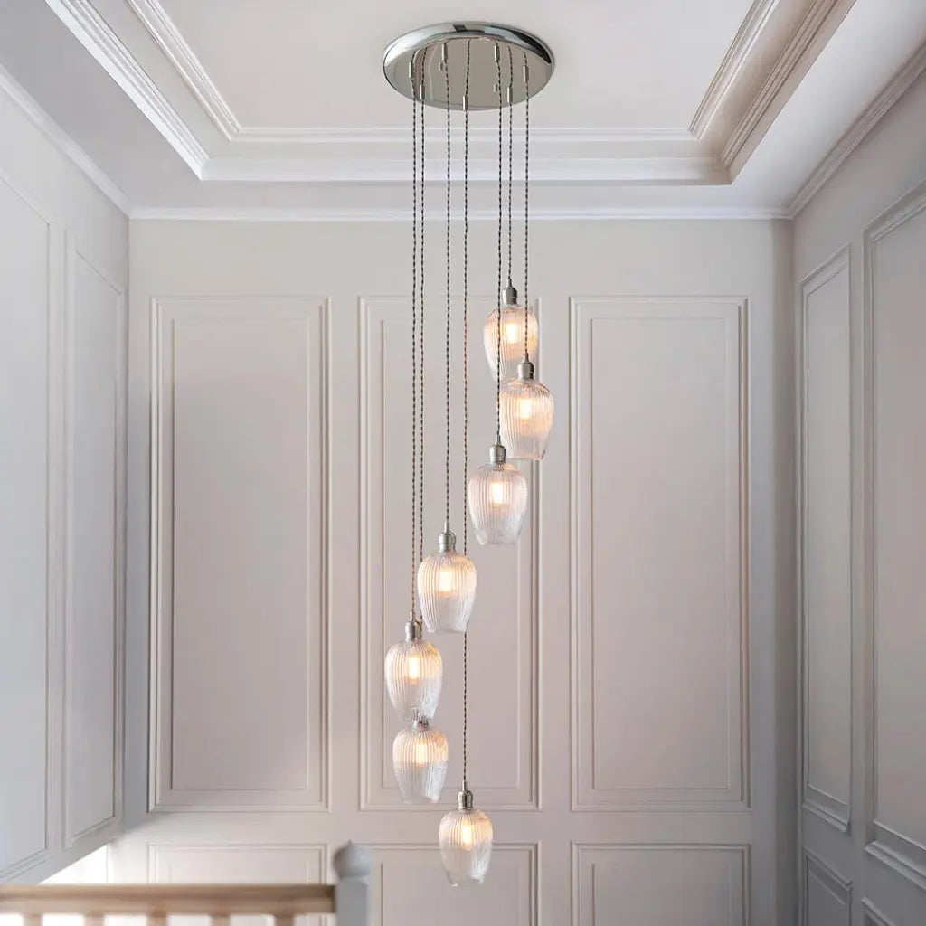 Vigo 7/13Lt Cluster Pendant - Brass/Nickel