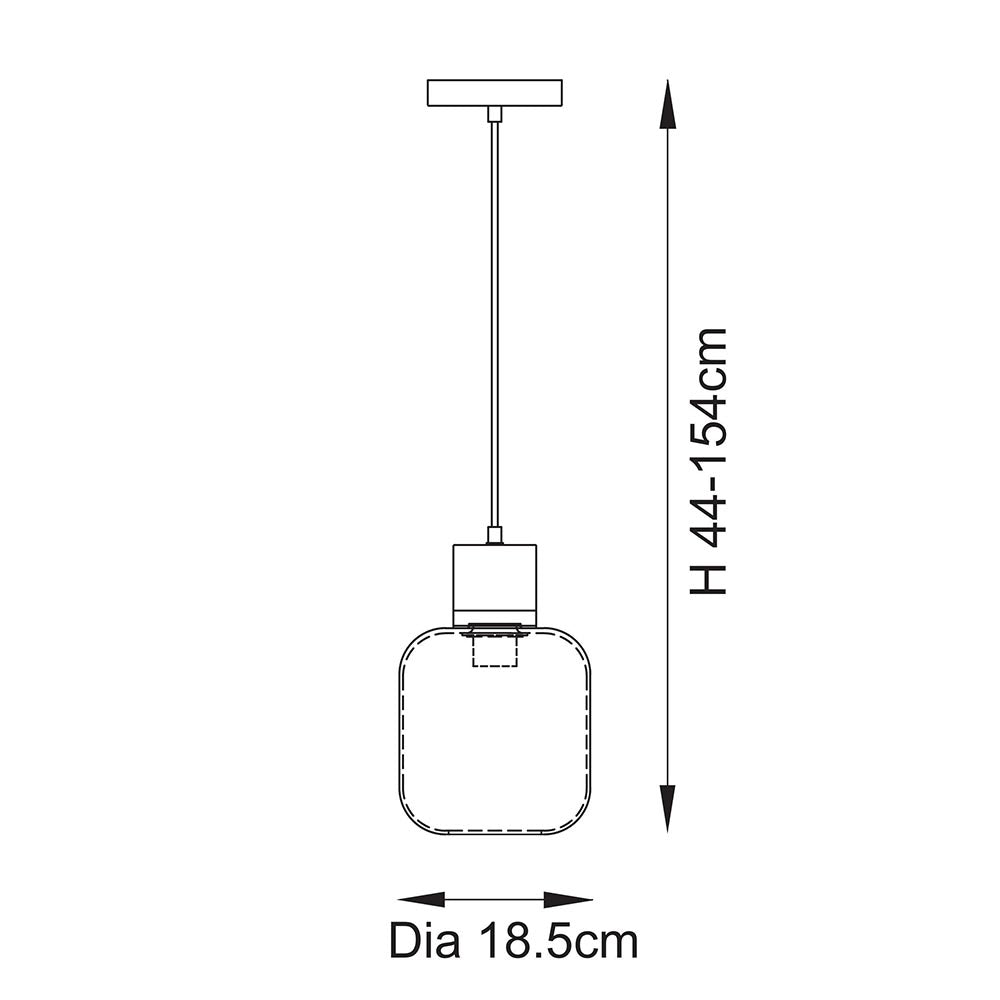 Travi Pendant Light- Clear/ Ribbed Glass Finish