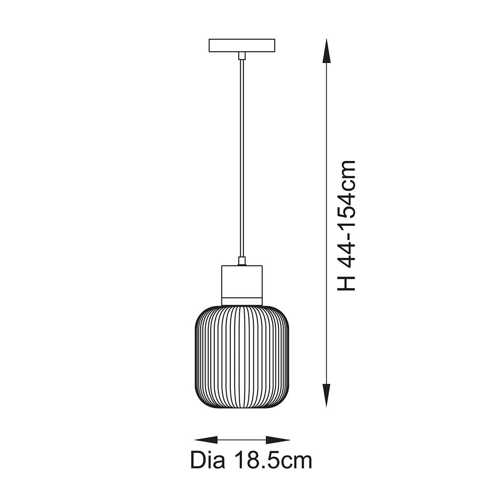 Travi Pendant Light- Clear/ Ribbed Glass Finish