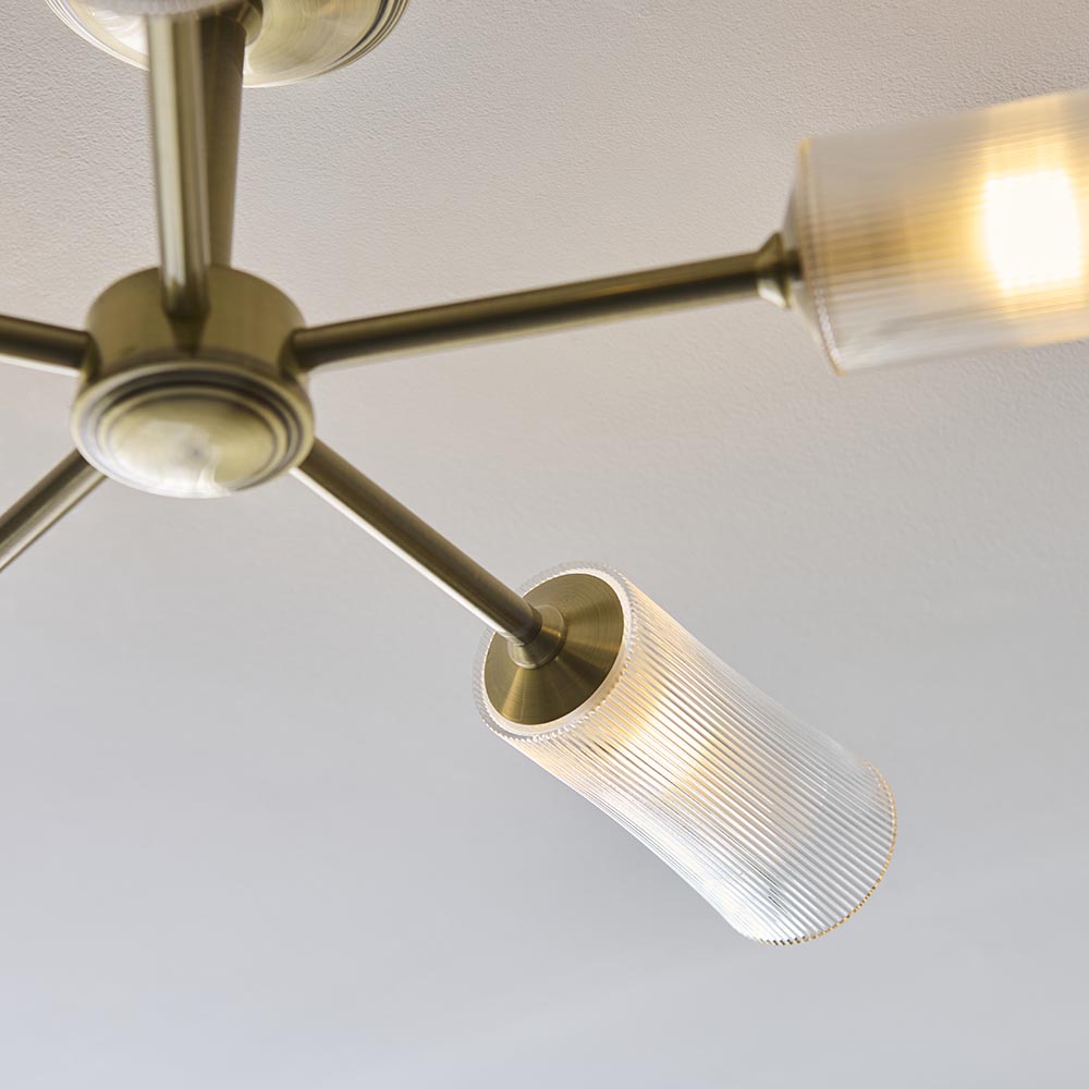 Aylen 5/8Lt Semi Flush Light- Antique Brass