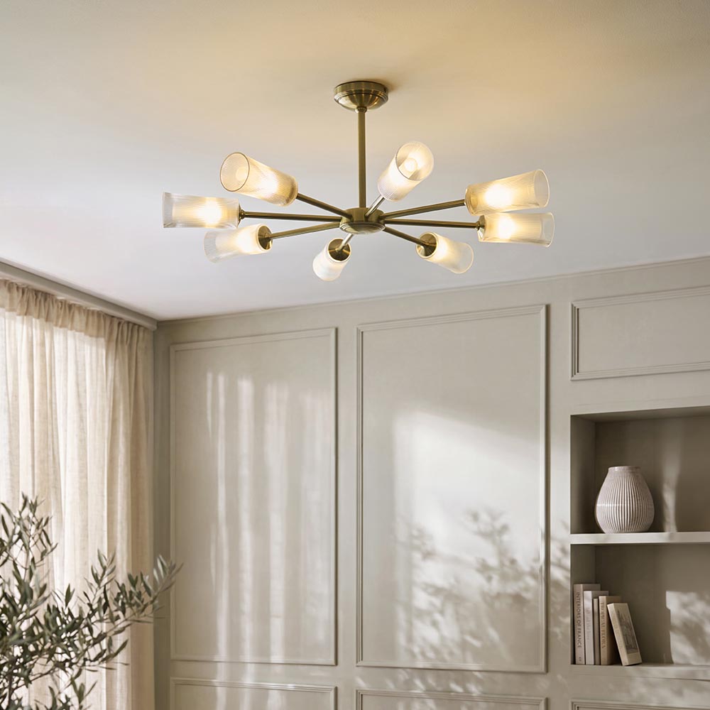 Aylen 5/8Lt Semi Flush Light- Antique Brass