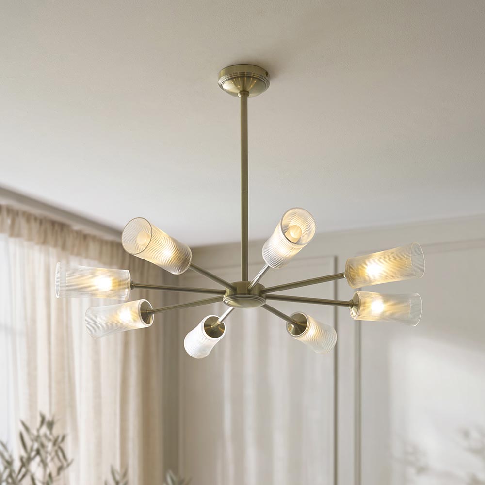 Aylen 5/8Lt Semi Flush Light- Antique Brass