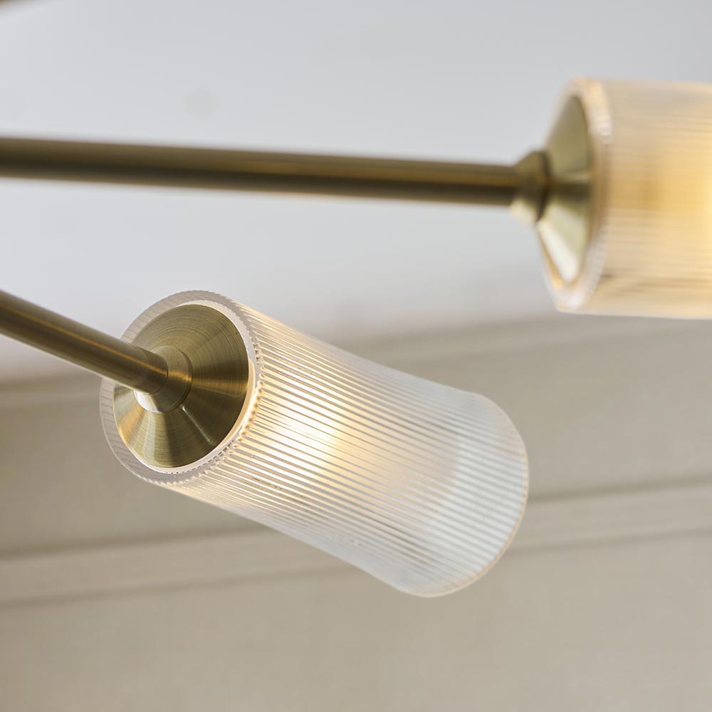 Aylen 5/8Lt Semi Flush Light- Antique Brass