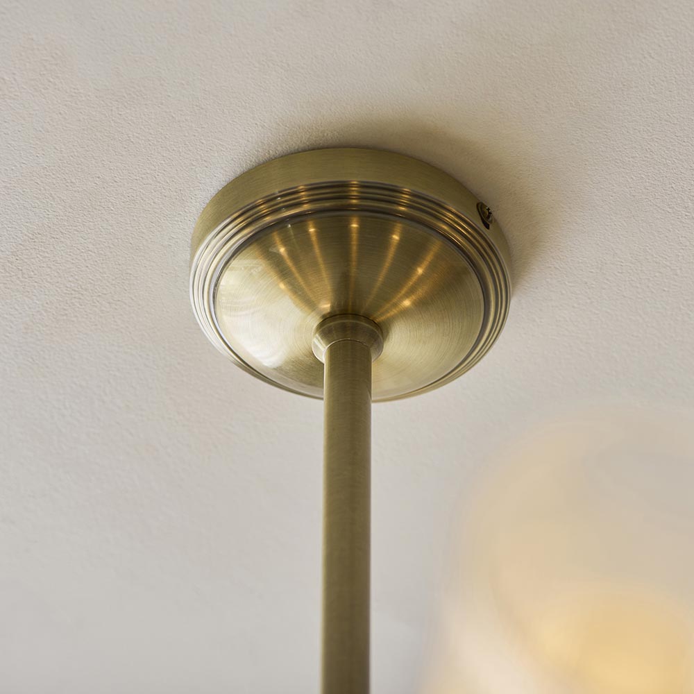 Aylen 5/8Lt Semi Flush Light- Antique Brass
