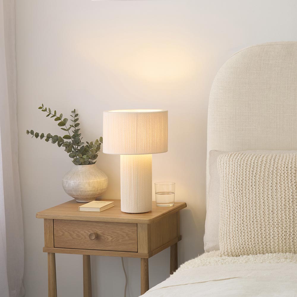 Neva Table Lamp- Cream Cotton Finish