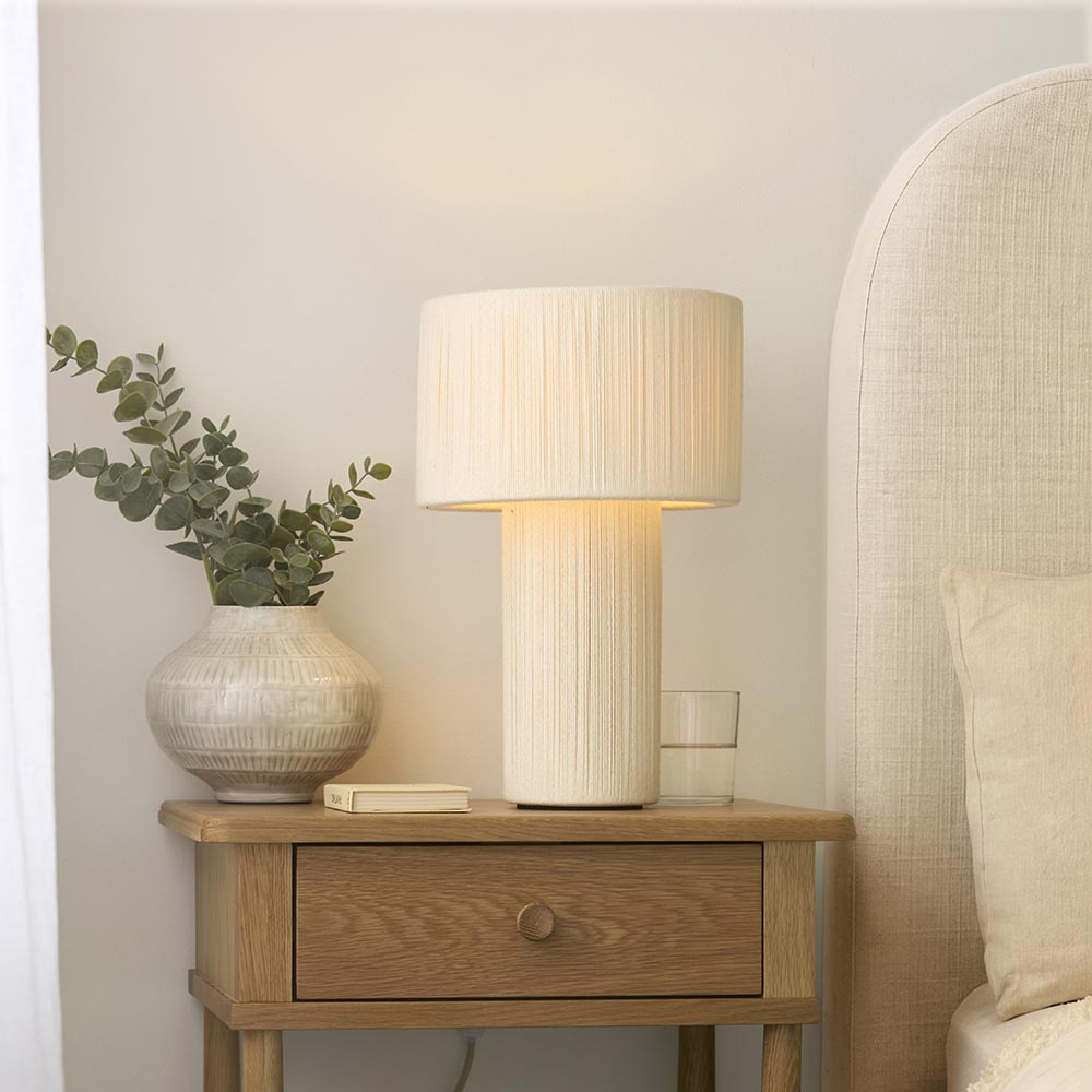 Neva Table Lamp- Cream Cotton Finish