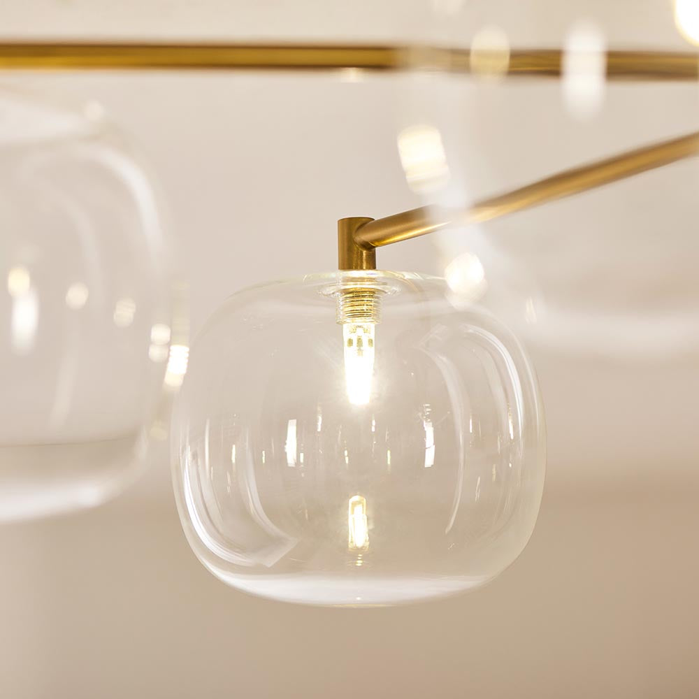 Omagh 6lt Semi Flush Ceiling Light - Brushed Aged Brass