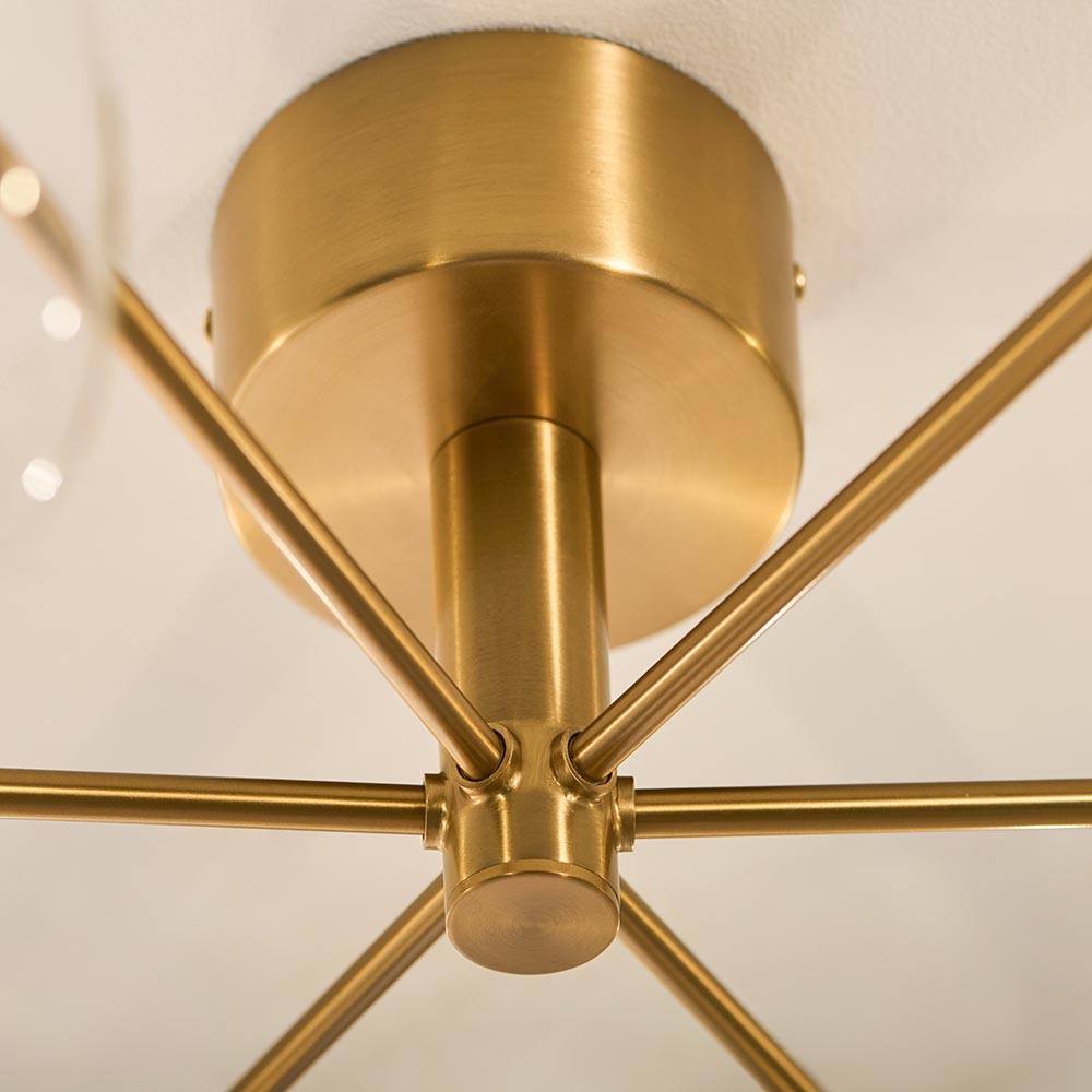 Omagh 6lt Semi Flush Ceiling Light - Brushed Aged Brass
