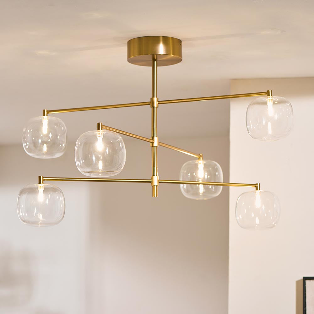 Omagh 6lt Centre Ceiling Light- Brushed Aged Brass
