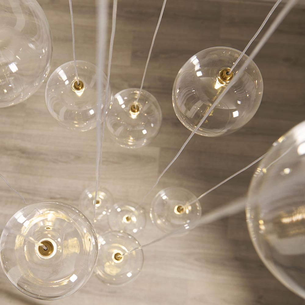 Oslo 12lt Cascade Cluster Light- Brushed Aged Brass