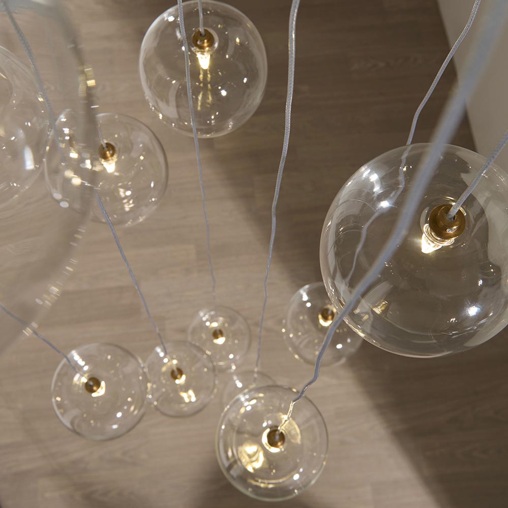 Oslo 12lt Cascade Cluster Light- Brushed Aged Brass