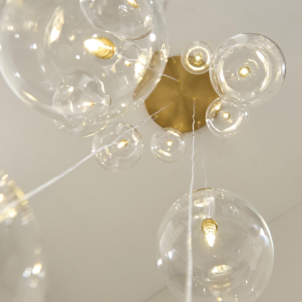 Oslo 12lt Cascade Cluster Light- Brushed Aged Brass