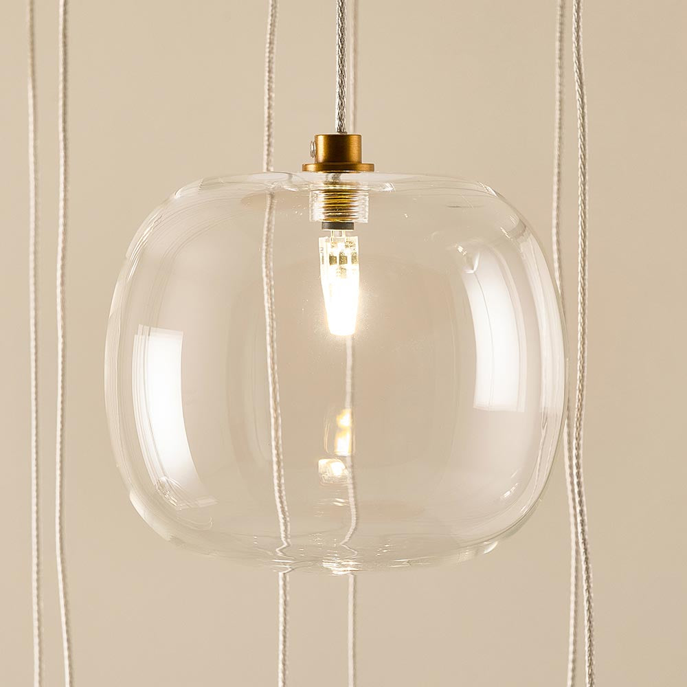 Oslo 12lt Cascade Cluster Light- Brushed Aged Brass