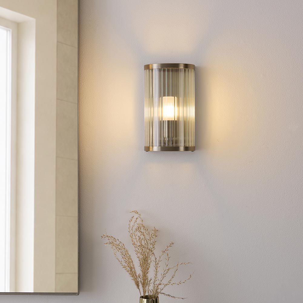 Essa IP44 Bathroom Wall Light- Antique Brass