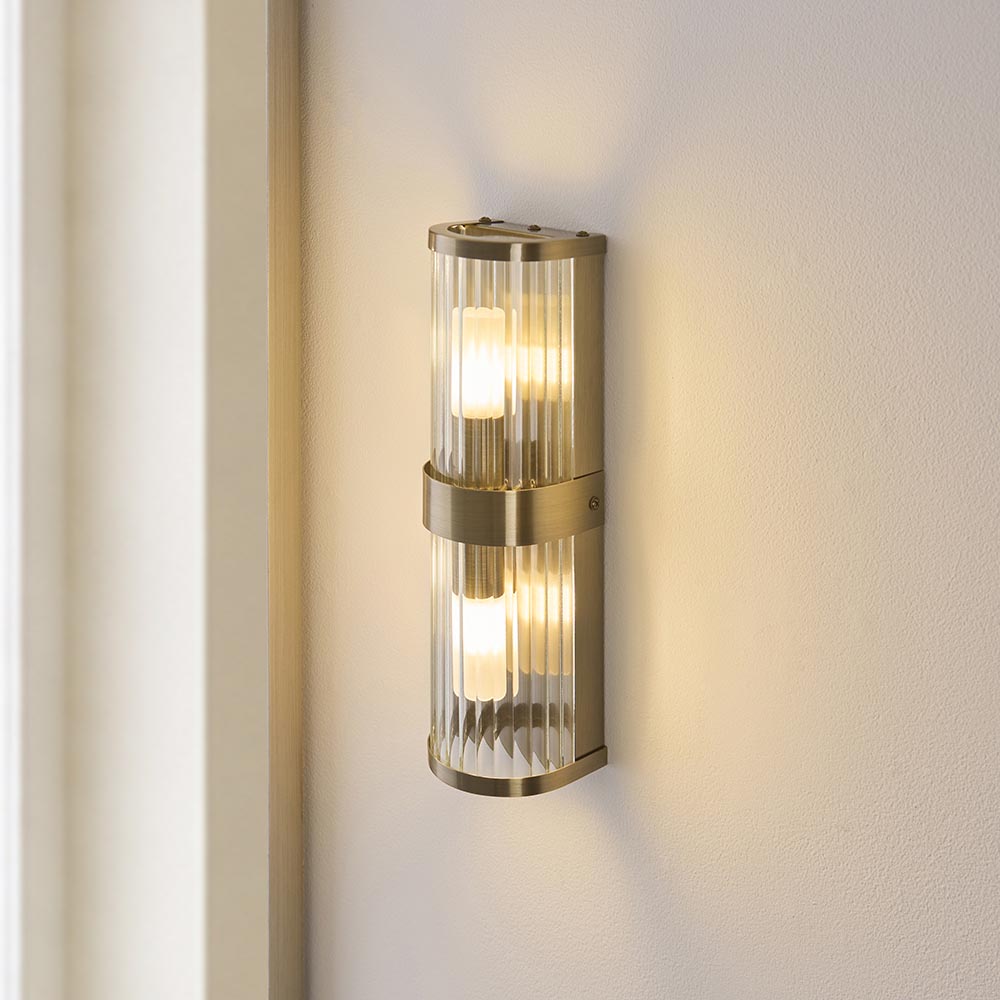 Essa IP44 Bathroom Wall Light- Antique Brass