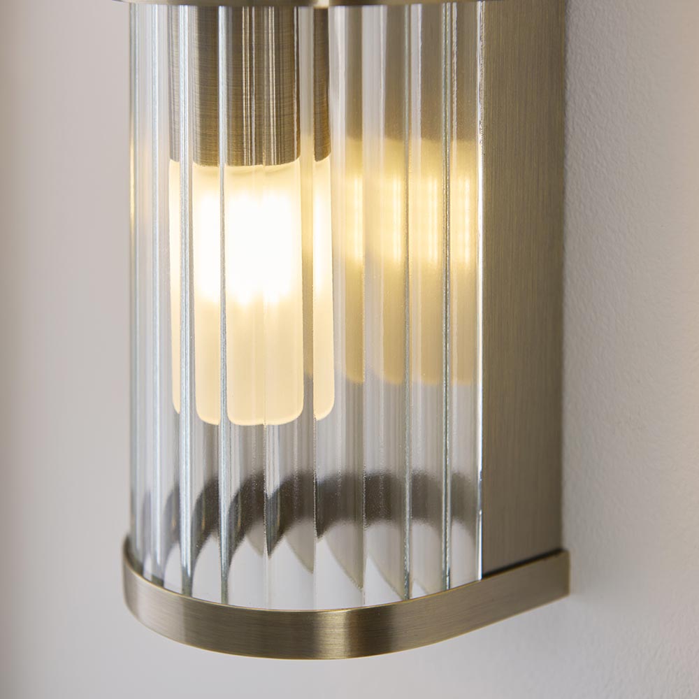 Essa IP44 Bathroom Wall Light- Antique Brass