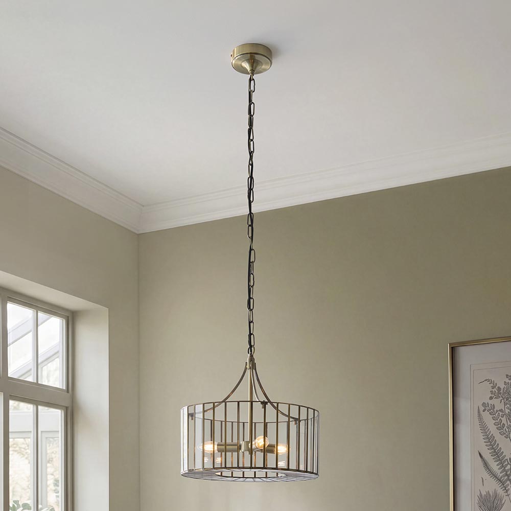 Antil 3lt/5lt Pendant- Antique Brass