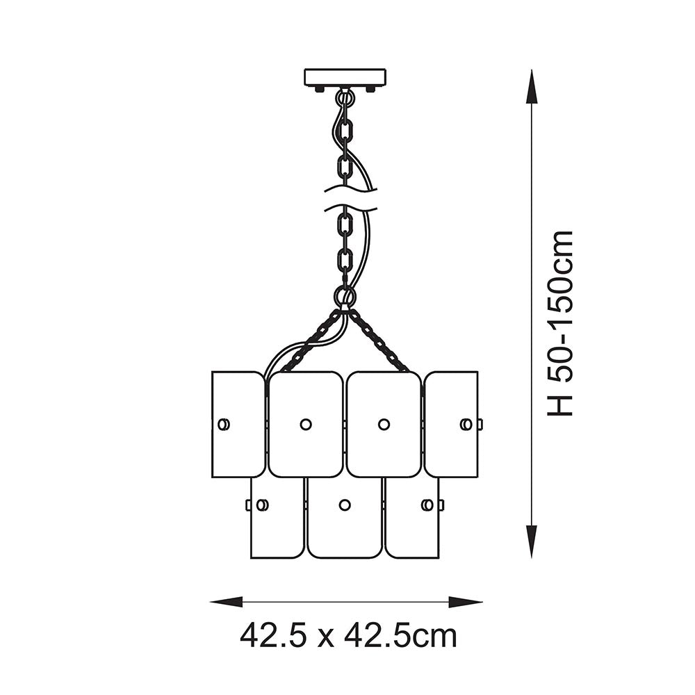 Verena 4lt/6lt/10lt Chandelier-Brushed Aged Brass with Various Glass shades