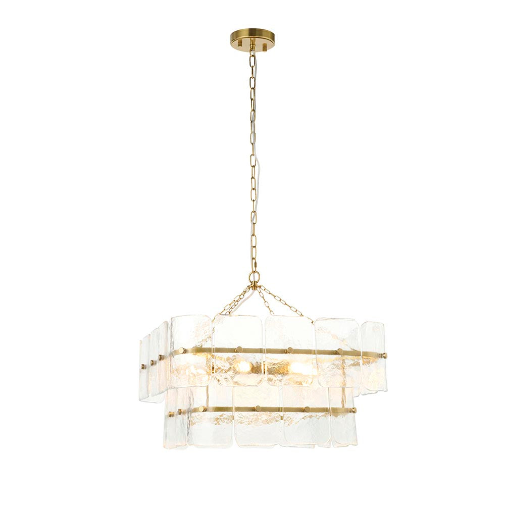 Verena 4lt/6lt/10lt Chandelier-Brushed Aged Brass with Various Glass shades