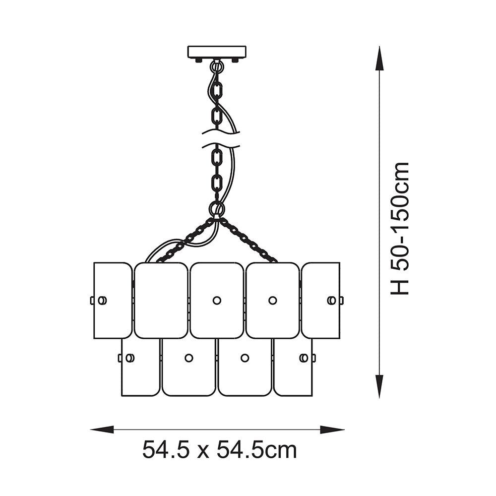 Verena 4lt/6lt/10lt Chandelier-Brushed Aged Brass with Various Glass shades