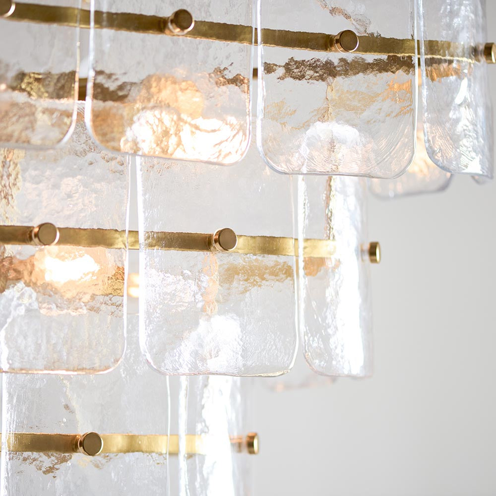 Verena 4lt/6lt/10lt Chandelier-Brushed Aged Brass with Various Glass shades