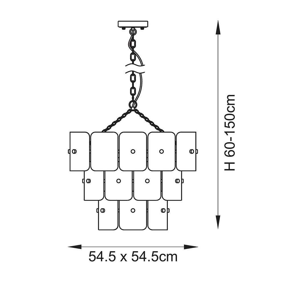 Verena 4lt/6lt/10lt Chandelier-Brushed Aged Brass with Various Glass shades