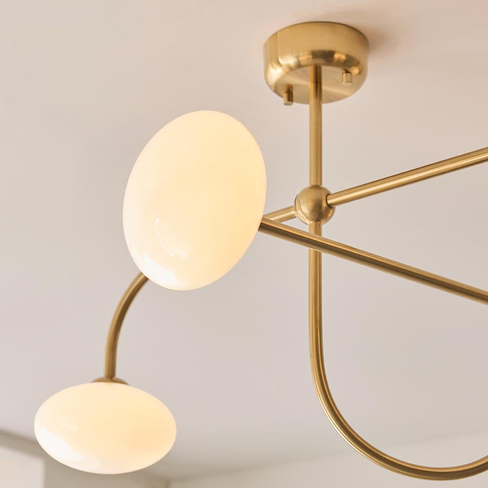 Ostrava 4lt Semi Flush Light- Brushed Aged Brass