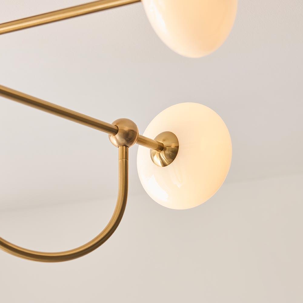 Ostrava 4lt Semi Flush Light- Brushed Aged Brass