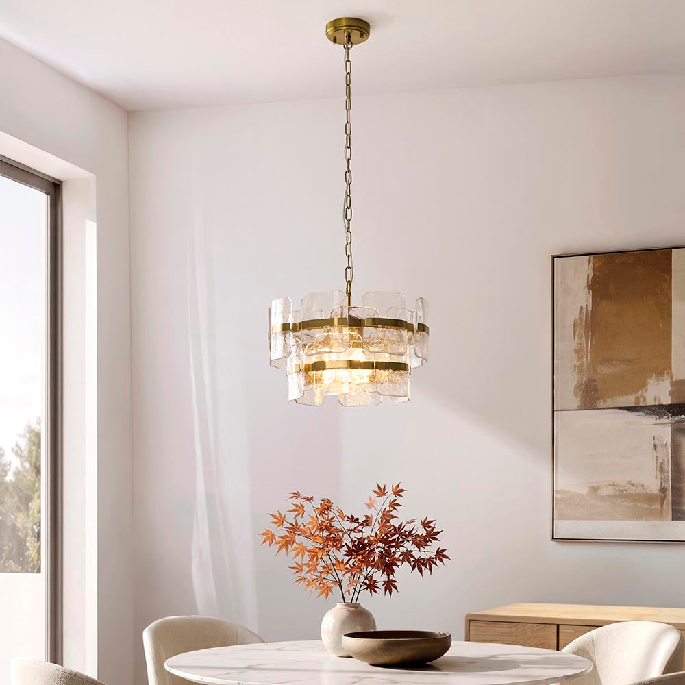 Ankas 3Lt/6Lt Chandelier- Brushed Aged Brass Finishes