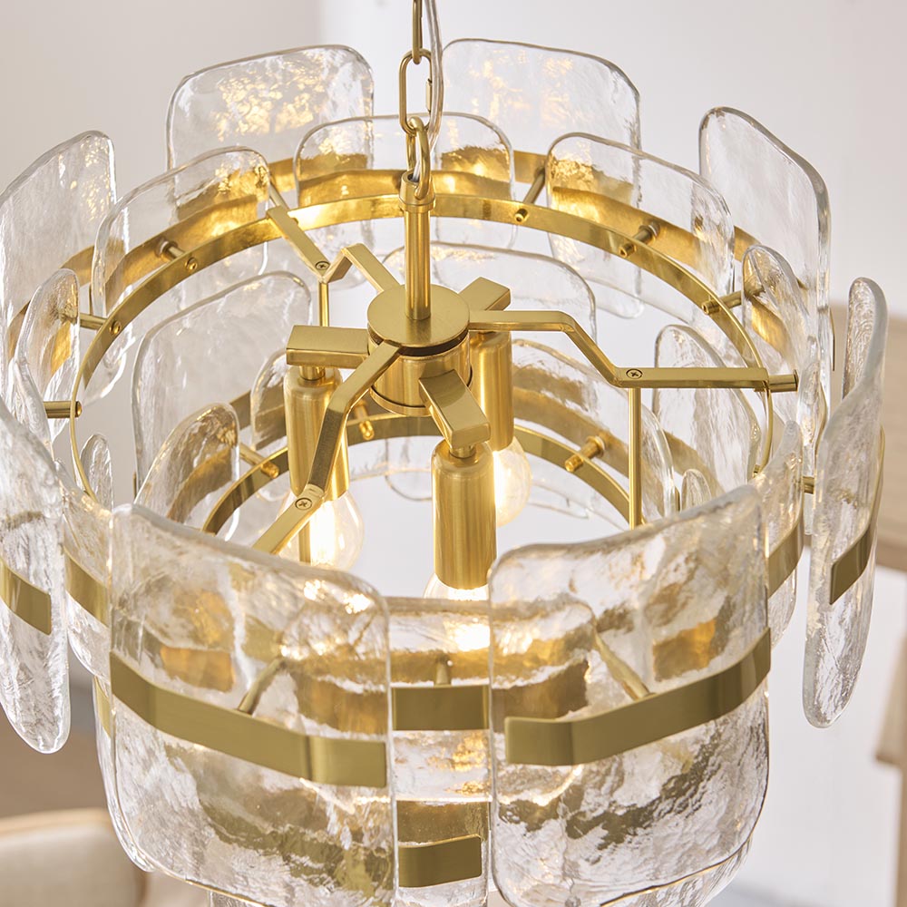 Ankas 3Lt/6Lt Chandelier- Brushed Aged Brass Finishes