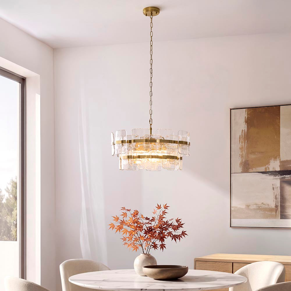Ankas 3Lt/6Lt Chandelier- Brushed Aged Brass Finishes