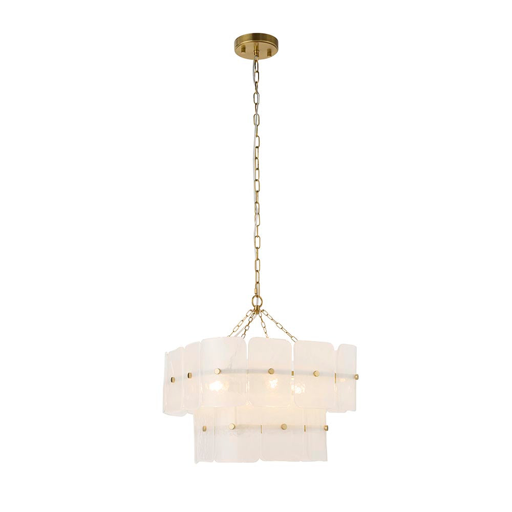 Verena 4lt/6lt/10lt Chandelier-Brushed Aged Brass with Various Glass shades