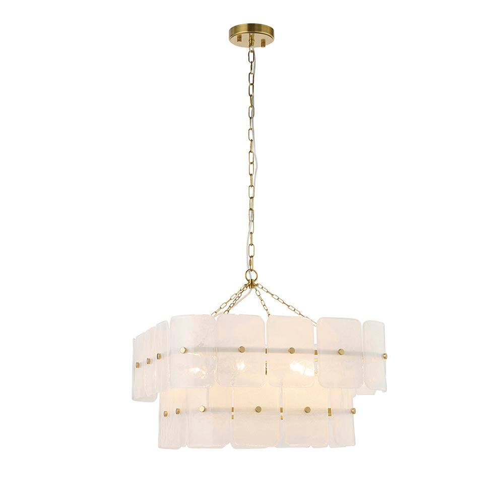 Verena 4lt/6lt/10lt Chandelier-Brushed Aged Brass with Various Glass shades