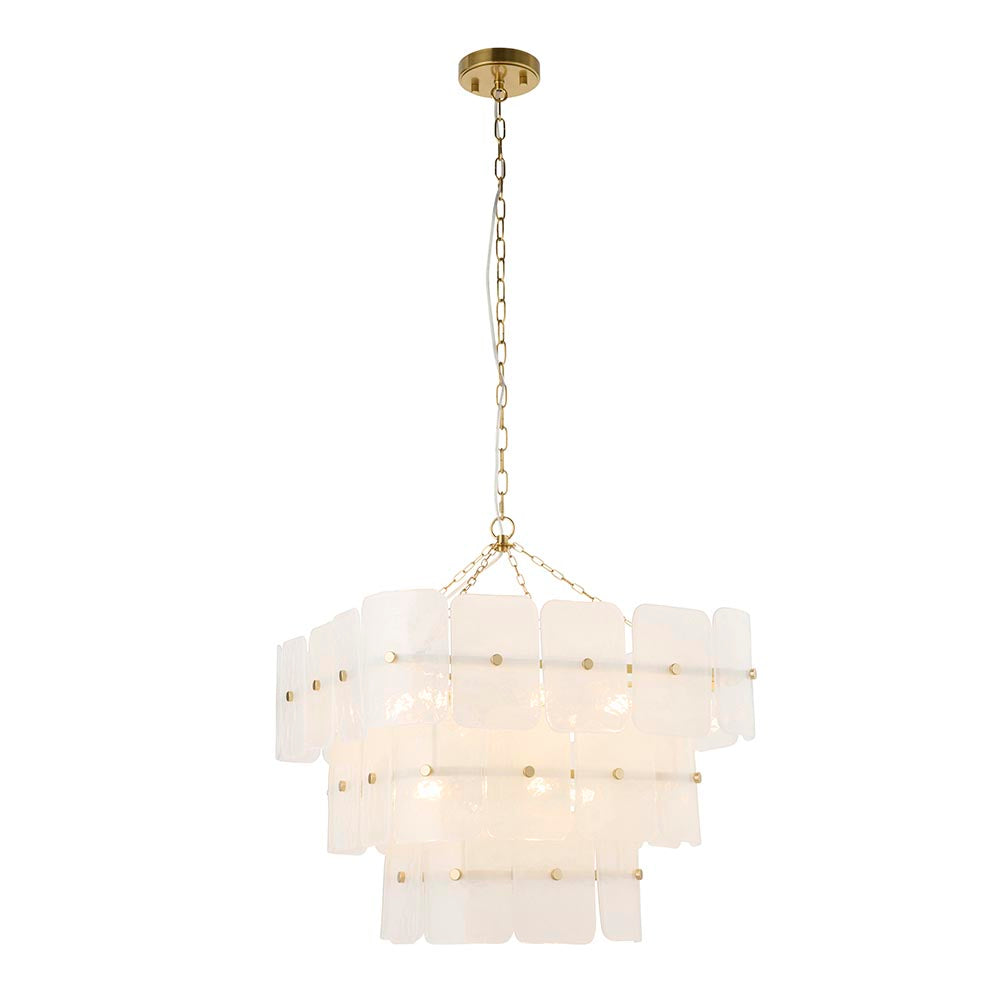 Verena 4lt/6lt/10lt Chandelier-Brushed Aged Brass with Various Glass shades