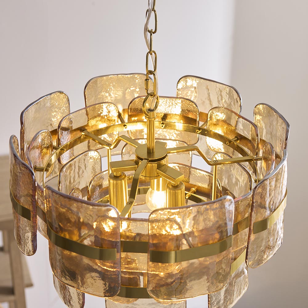 Ankas 3Lt/6Lt Chandelier- Brushed Aged Brass Finishes