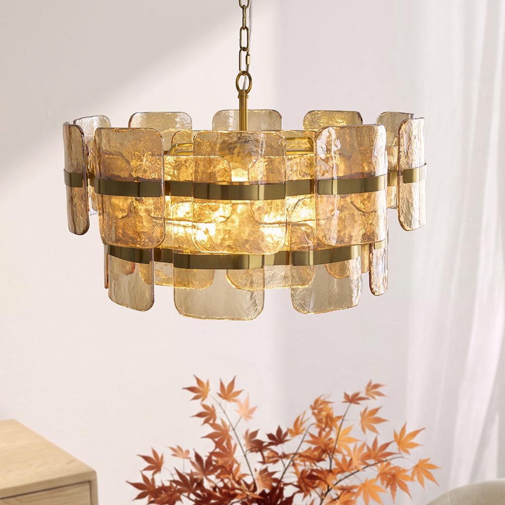 Ankas 3Lt/6Lt Chandelier- Brushed Aged Brass Finishes