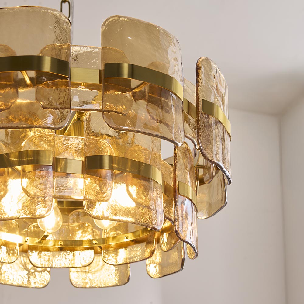 Ankas 3Lt/6Lt Chandelier- Brushed Aged Brass Finishes