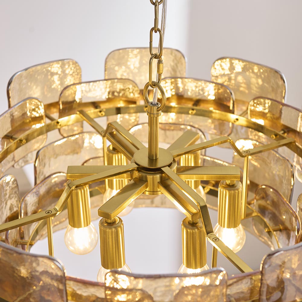 Ankas 3Lt/6Lt Chandelier- Brushed Aged Brass Finishes