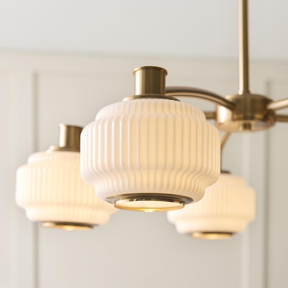 Eva 5lt Chandelier- Brushed aged brass