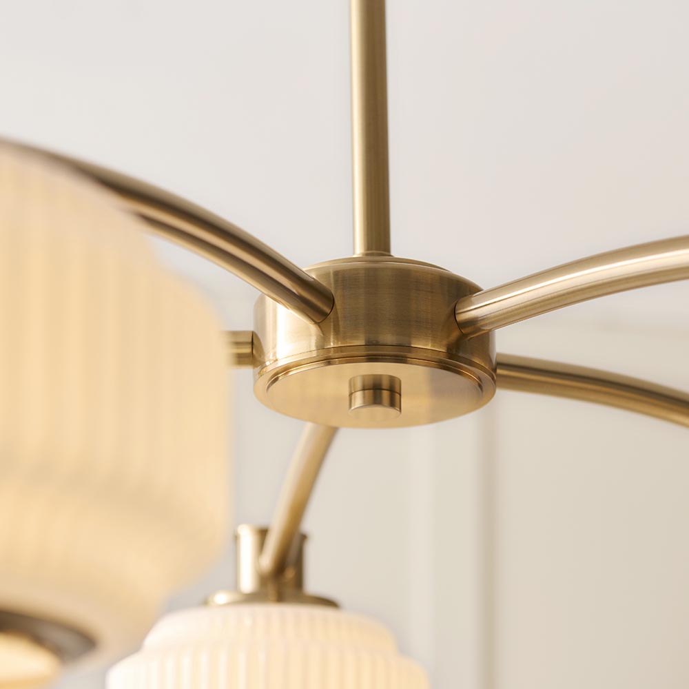 Eva 5lt Chandelier- Brushed aged brass