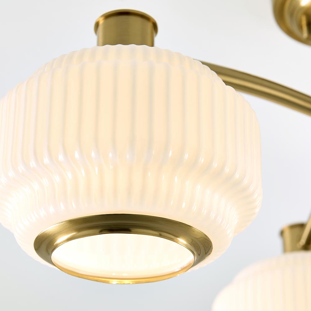 Eva 3lt Semi Flush Light- Brushed Aged Brass