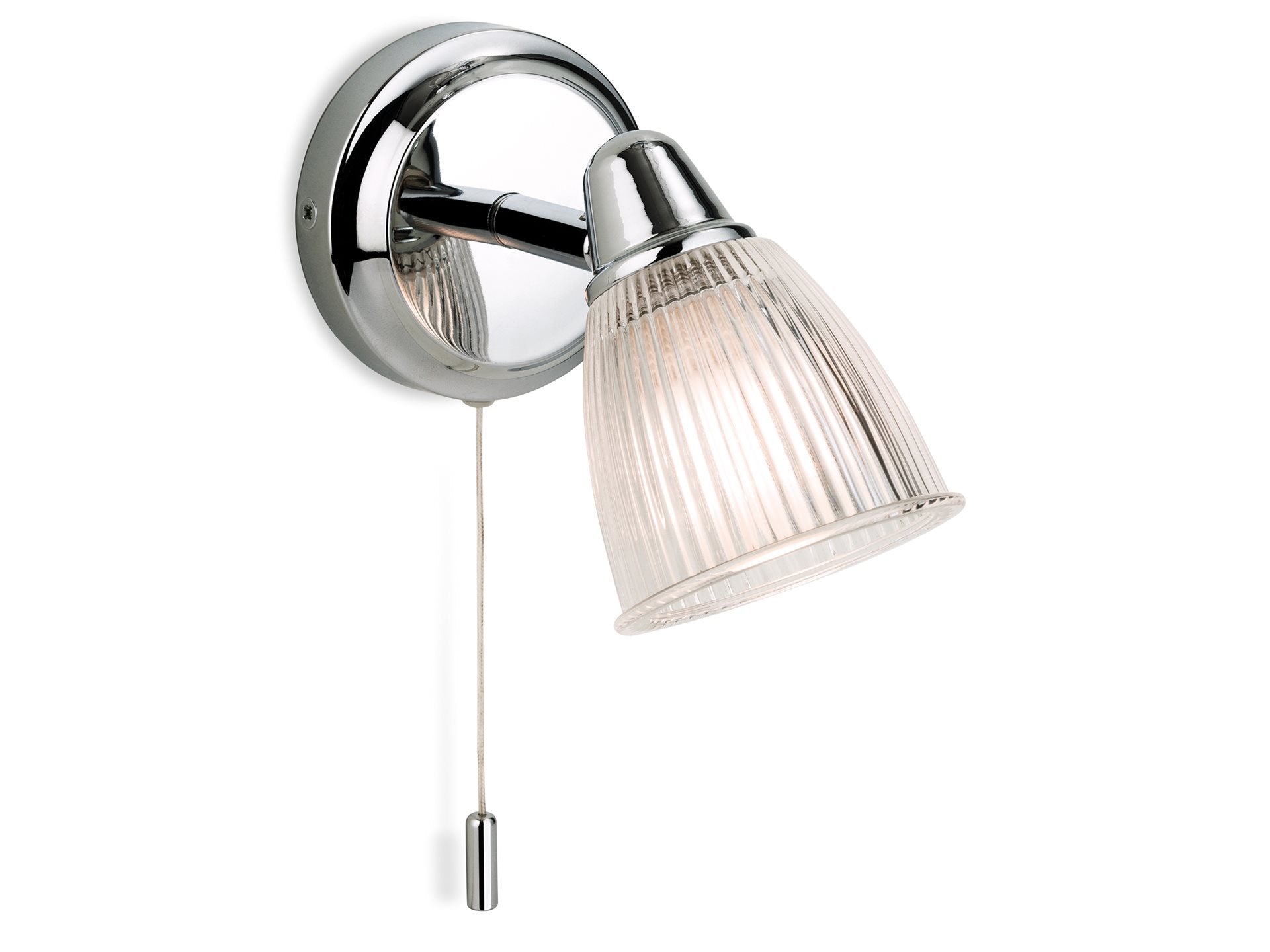 Echo Bathroom Wall Light- Chrome with Clear Glass