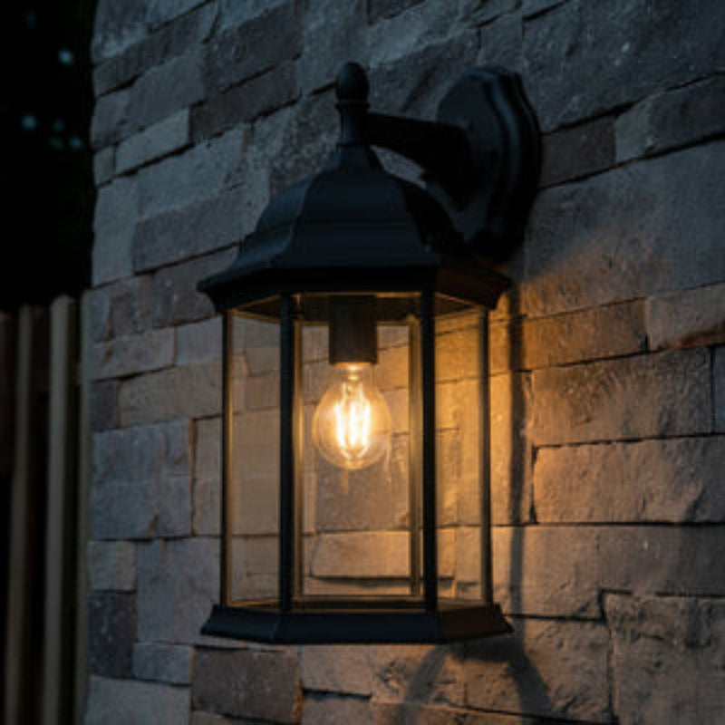 Alvin 6 Panel Lantern- Antique Bronze/ Black Finish